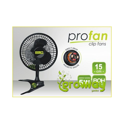 Garden High Pro Clip Fan 15 cm - Černá