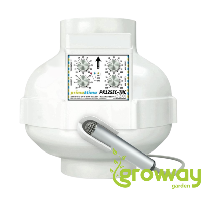 Prima Klima ventilátor EC-THC 125 mm - 680 m3/h, EC motor a regulace otáček dle teploty a vlhkosti