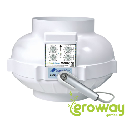 Prima Klima ventilátor EC-THC 200 mm - 1350 m3/h, EC motor a regulace otáček dle teploty a vlhkosti