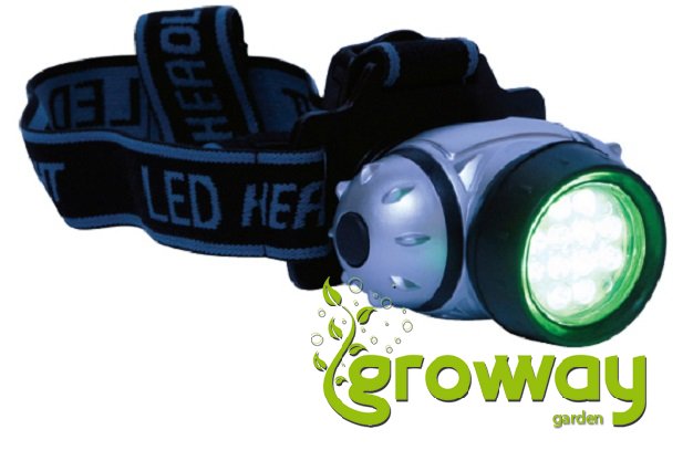 Čelovka - UV/LED - Zelené světlo 12 LED